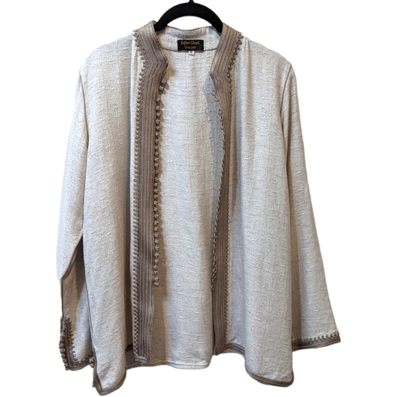 Kaftan Ghzali Jackets & Blazers - KAFTAN Ghzali Moroccan Artisan Embroidered Open/Close Front Women's Jacket (L)